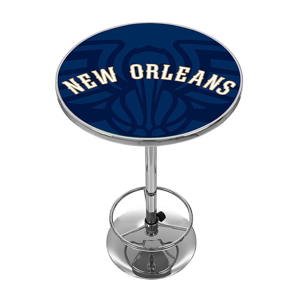 New Orleans Pelicans NBA Fade Chrome Pub Table - Navy Blue, White