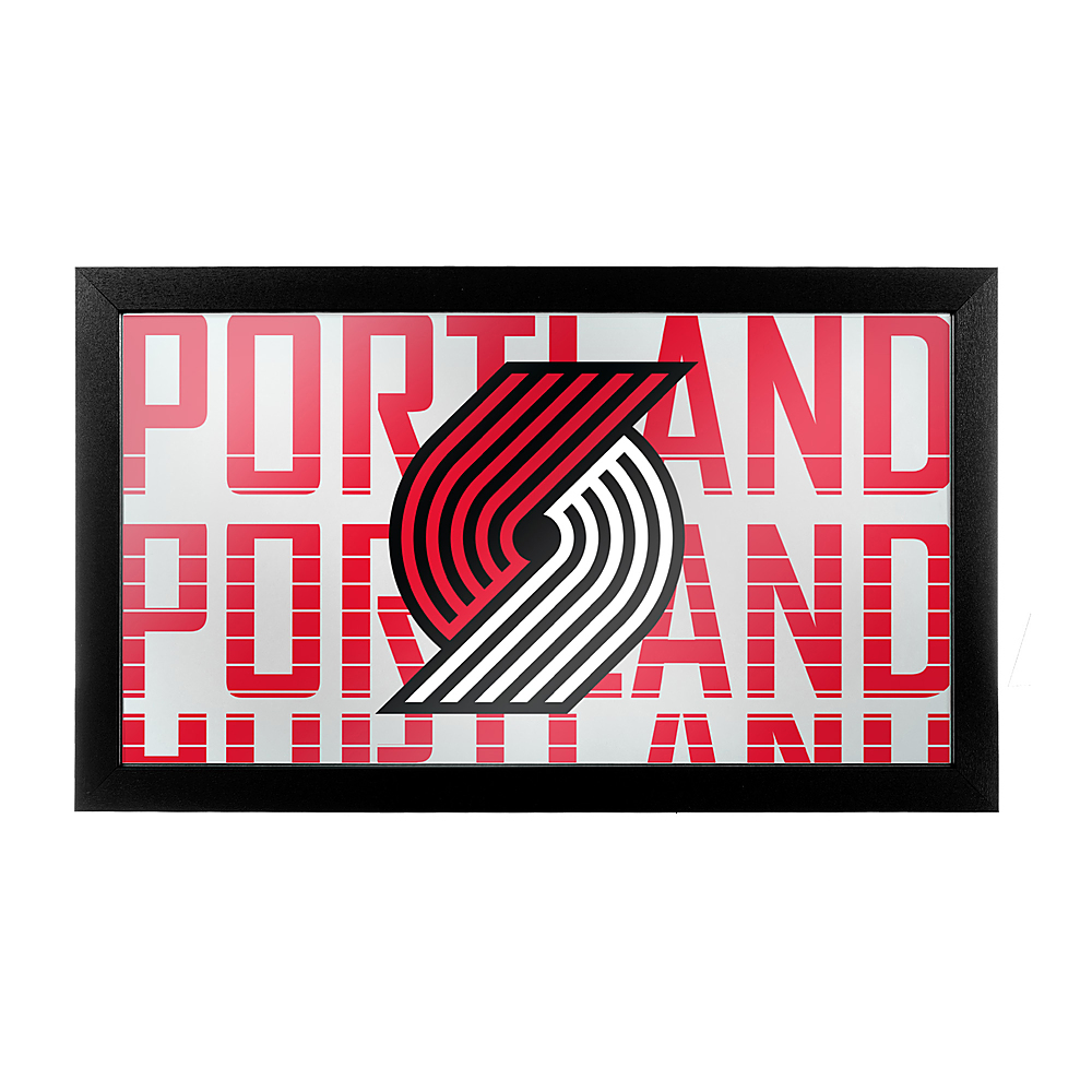 Portland Trail Blazers NBA City Framed Bar Mirror - Red, Black, White, Gray