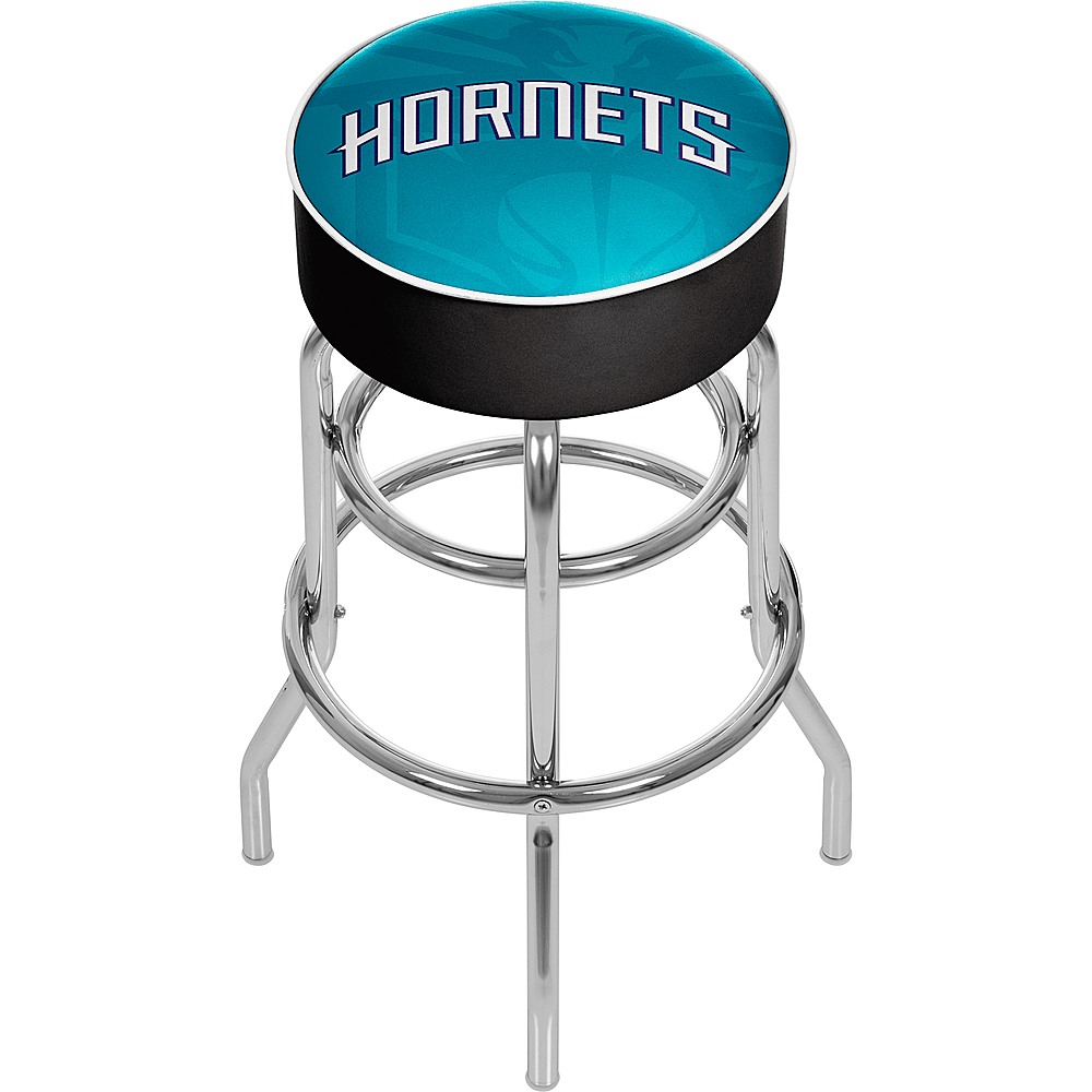 Charlotte Hornets NBA Fade Padded Swivel Bar Stool - Teal, White, Dark Blue
