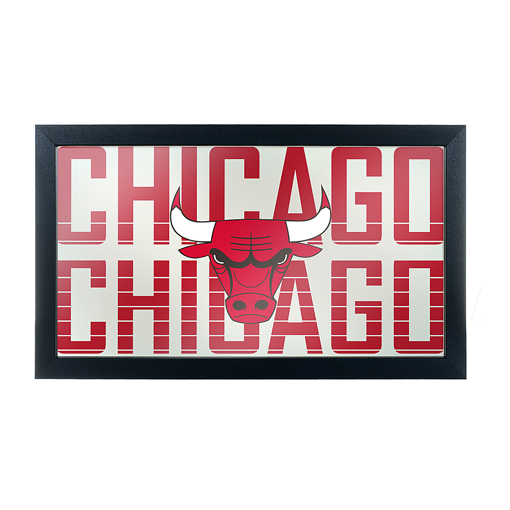 Chicago Bulls NBA City Framed Bar Mirror - Red, Black, White