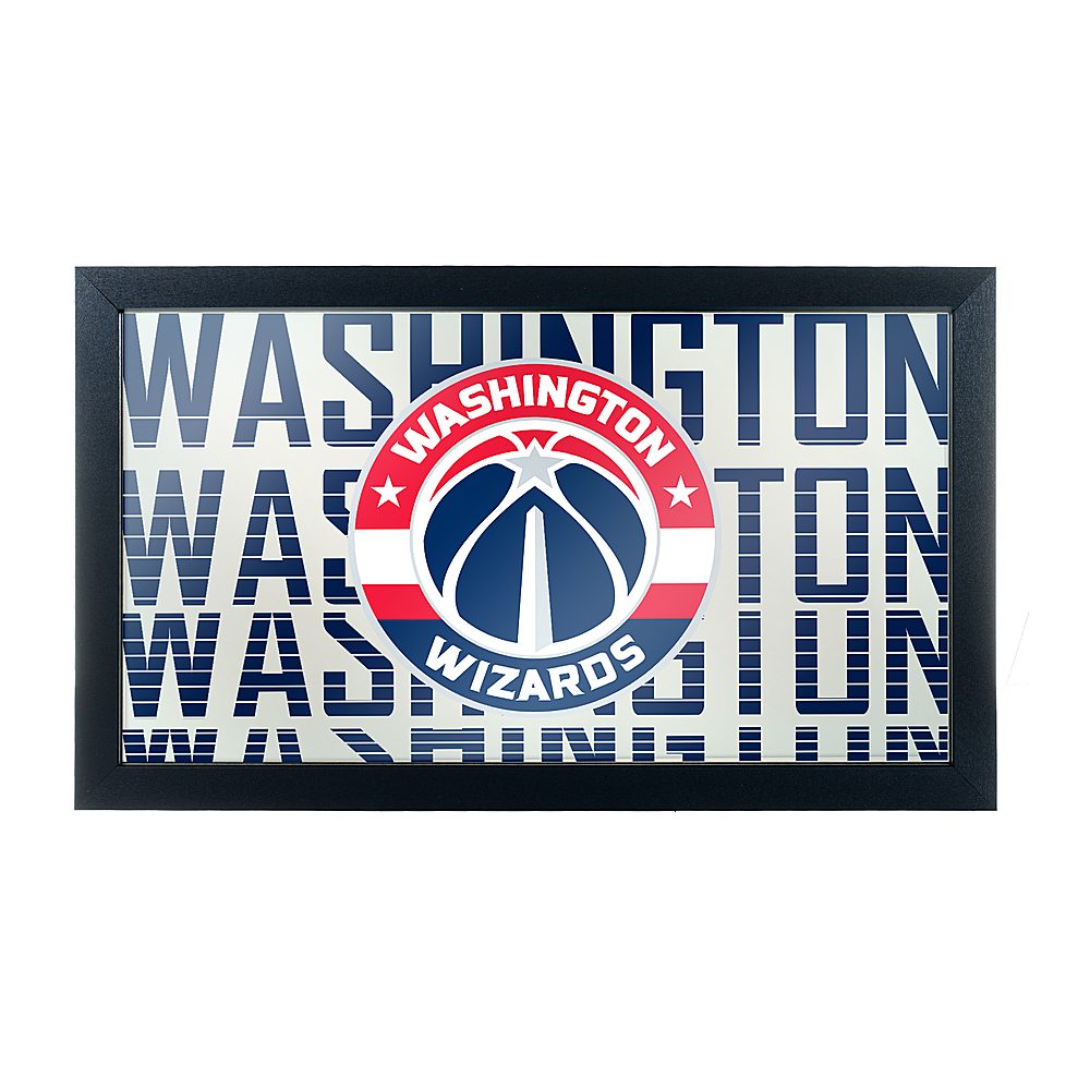 Washington Wizards NBA City Framed Bar Mirror - Red, Navy Blue, Silver, White