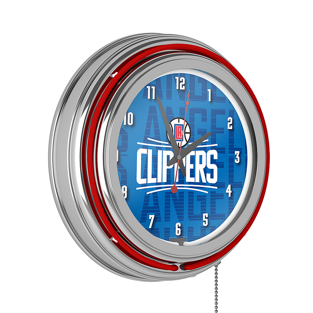 L.A. Clippers NBA City Chrome Neon Clock - Red, Blue, White