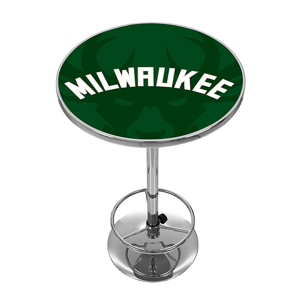 Milwaukee Bucks NBA Fade Chrome Pub Table - Good Land Green, White