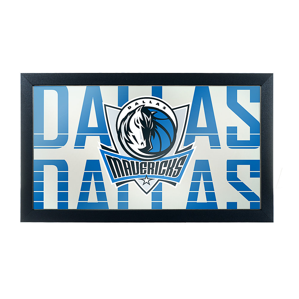 Dallas Mavericks NBA City Framed Bar Mirror - Royal Blue, Silver