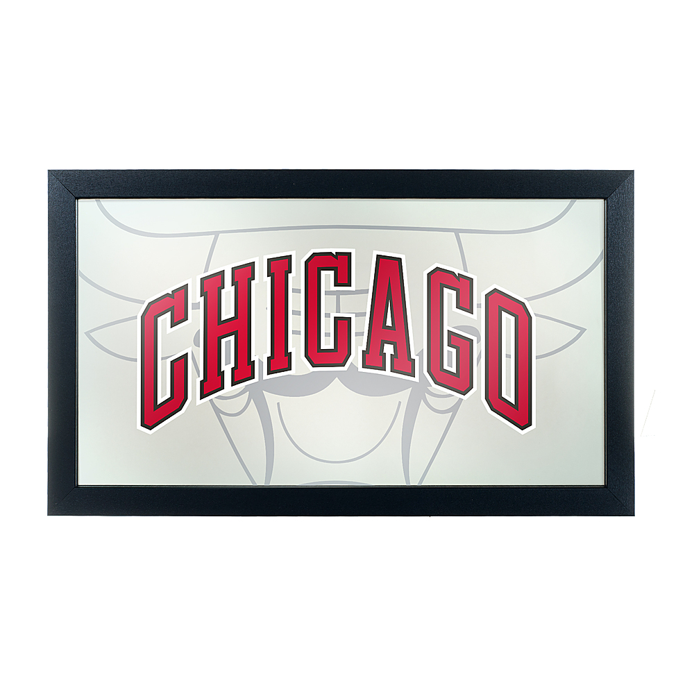Chicago Bulls NBA Fade Framed Bar Mirror - Red, Black