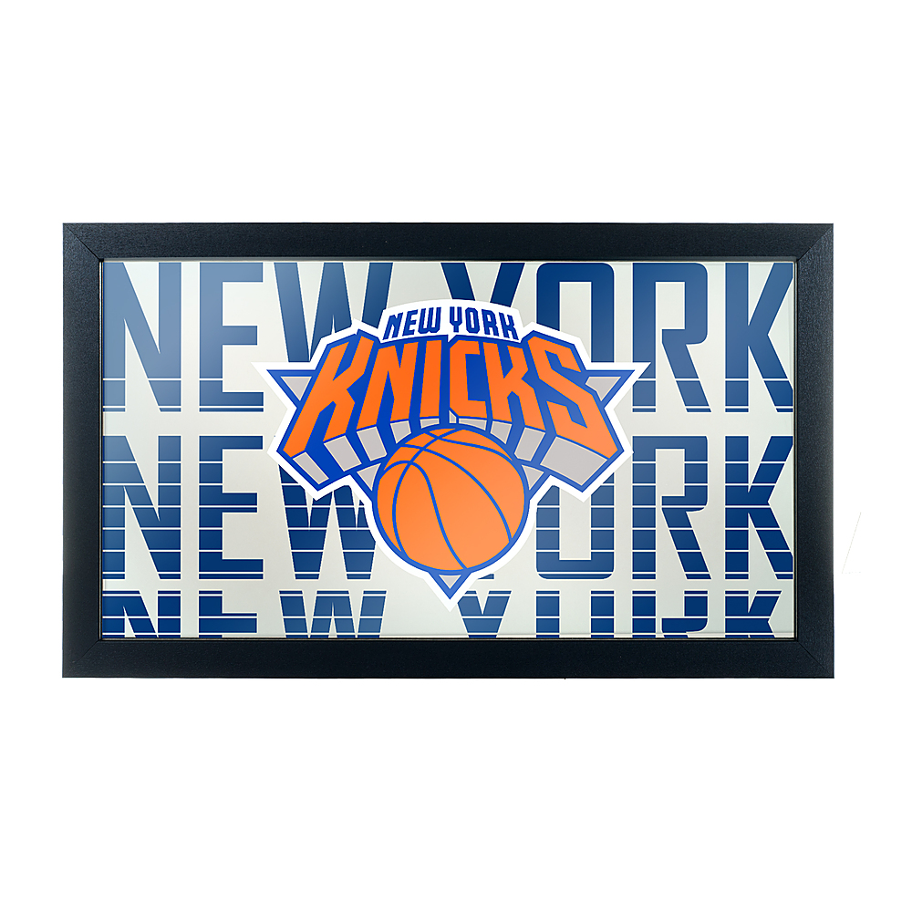 New York Knicks NBA City Framed Bar Mirror - Blue, Orange, Silver