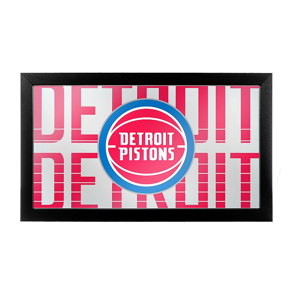 Detroit Pistons NBA City Framed Bar Mirror - Red, White, Blue