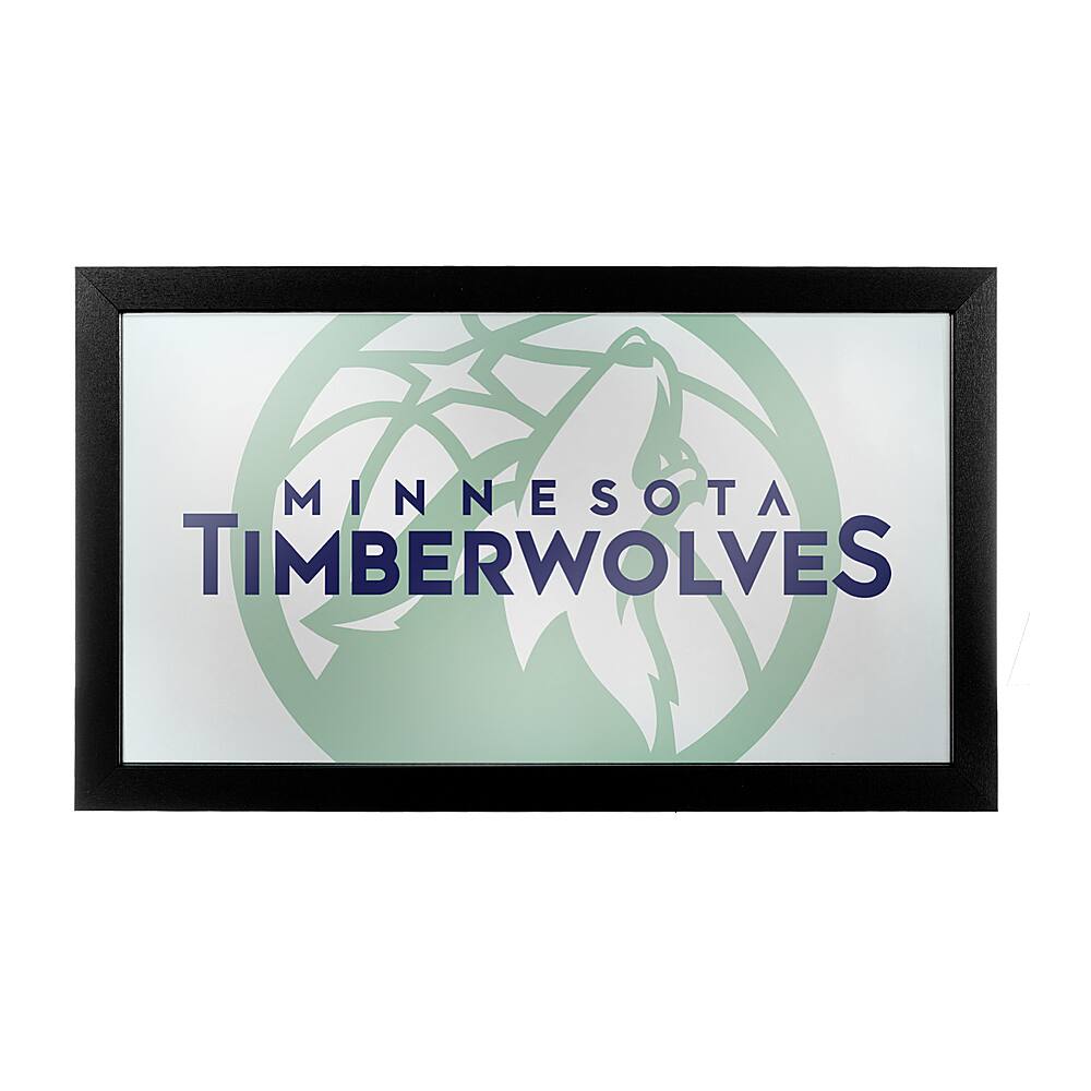 Minnesota Timberwolves NBA Fade Framed Bar Mirror - Aurora Green, White