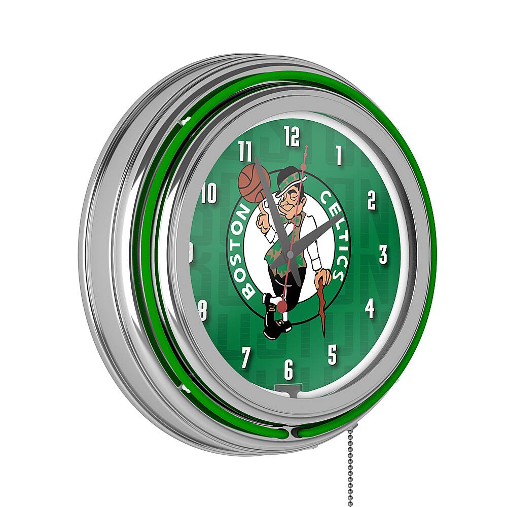 Boston Celtics NBA City Chrome Neon Clock - Green, Black, White