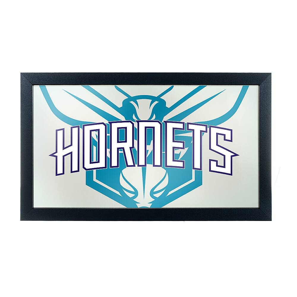 Alt View 11. NBA - Charlotte Hornets NBA Fade Framed Bar Mirror - Teal, White, Dark Blue.