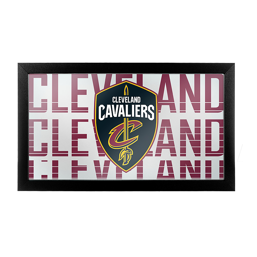 Cleveland Cavaliers NBA City Framed Bar Mirror - Wine, Gold