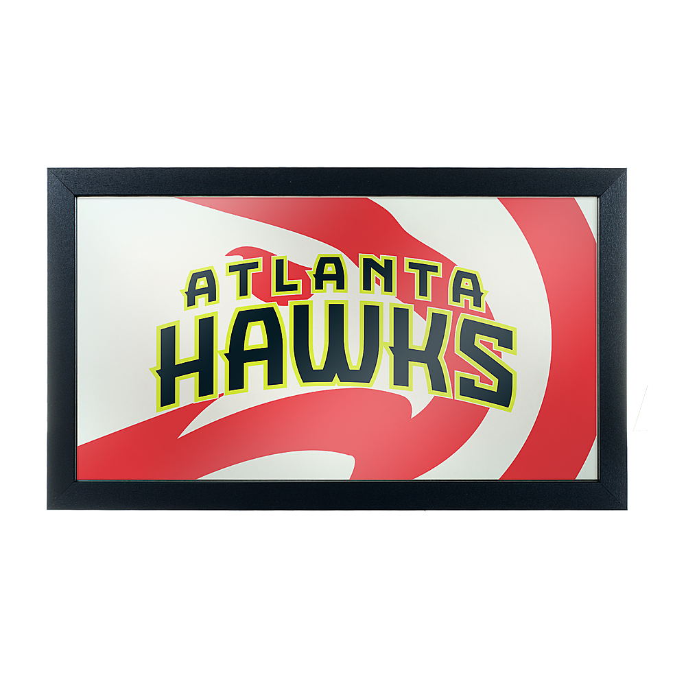 Atlanta Hawks NBA Fade Framed Bar Mirror - Red, Black, Yellow