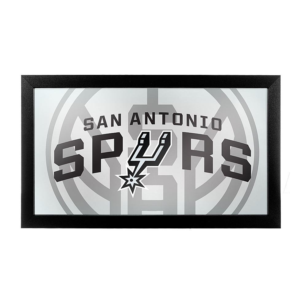 San Antonio Spurs NBA Fade Framed Bar Mirror - Black, Silver