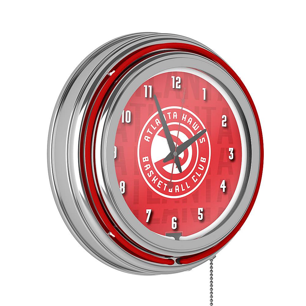 Atlanta Hawks NBA City Chrome Neon Clock - Red, White