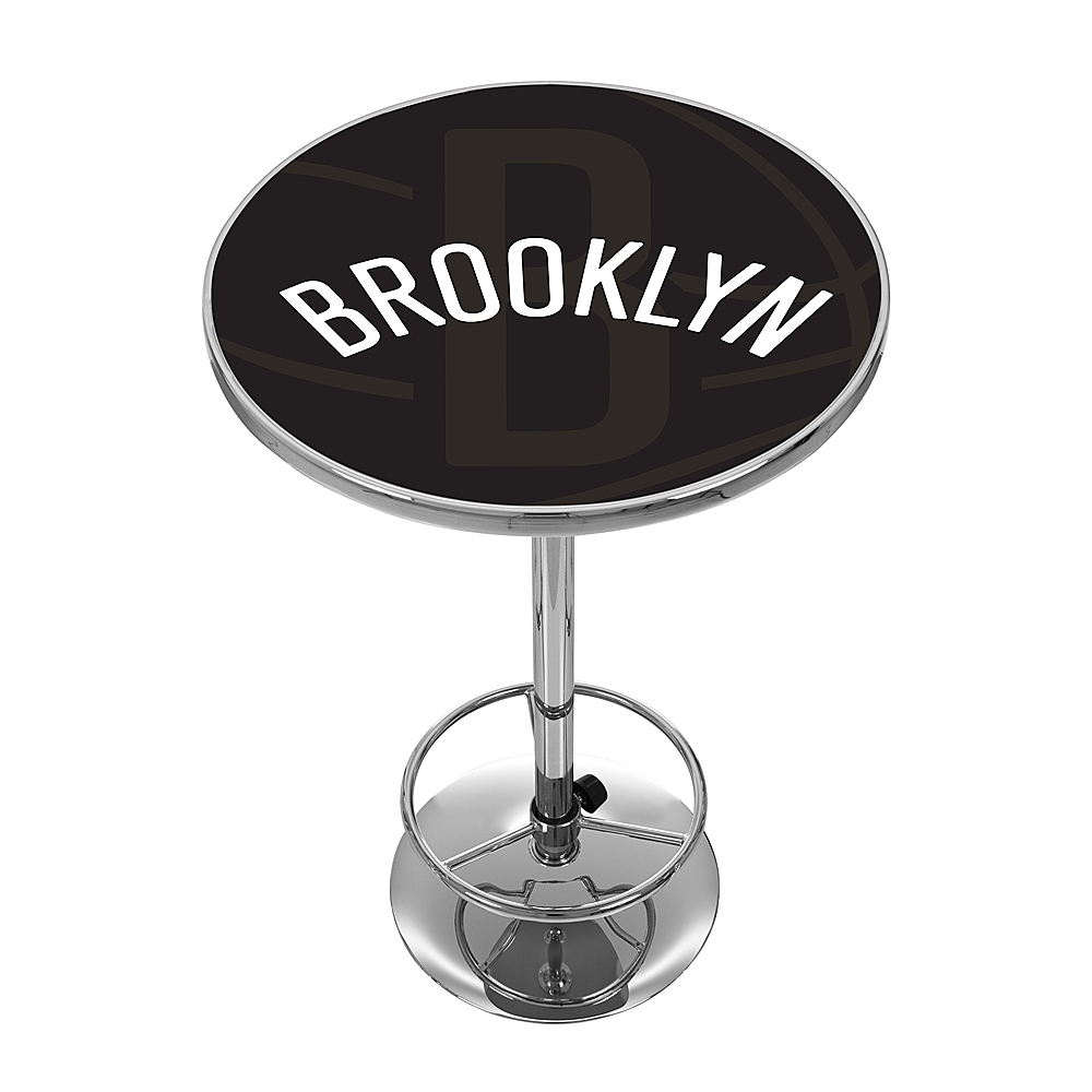 Brooklyn Nets NBA Fade Chrome Pub Table - Black, White