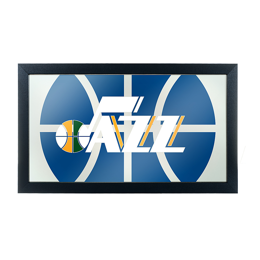 Utah Jazz NBA Fade Framed Bar Mirror - Navy, Gold, Green, White