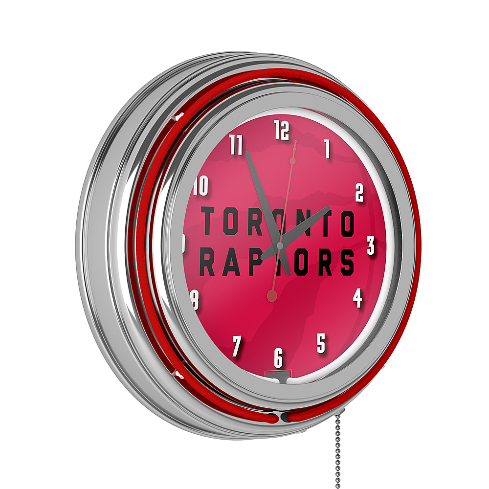 Toronto Raptors NBA Fade Double Ring Neon Clock - Red, Black