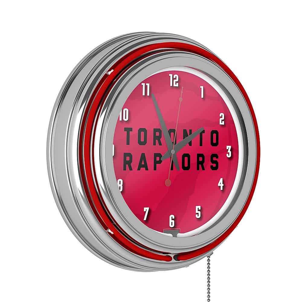 Toronto Raptors NBA Fade Double Ring Neon Clock - Red, Black