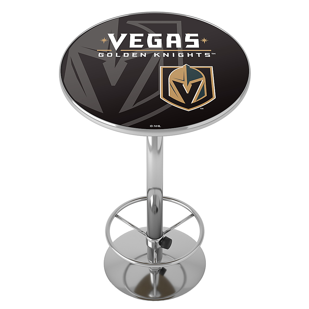 Vegas Golden Knights NHL Watermark Chrome Pub Table - Steel Grey, Gold, Black