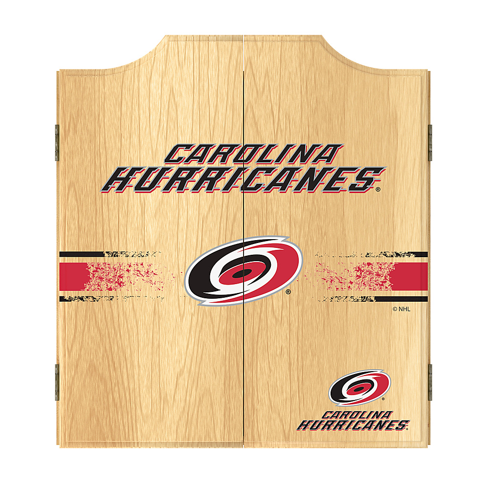 Carolina Hurricanes NHL  Dart Cabinet Set with Darts and Board - Red, White, Silver, Black