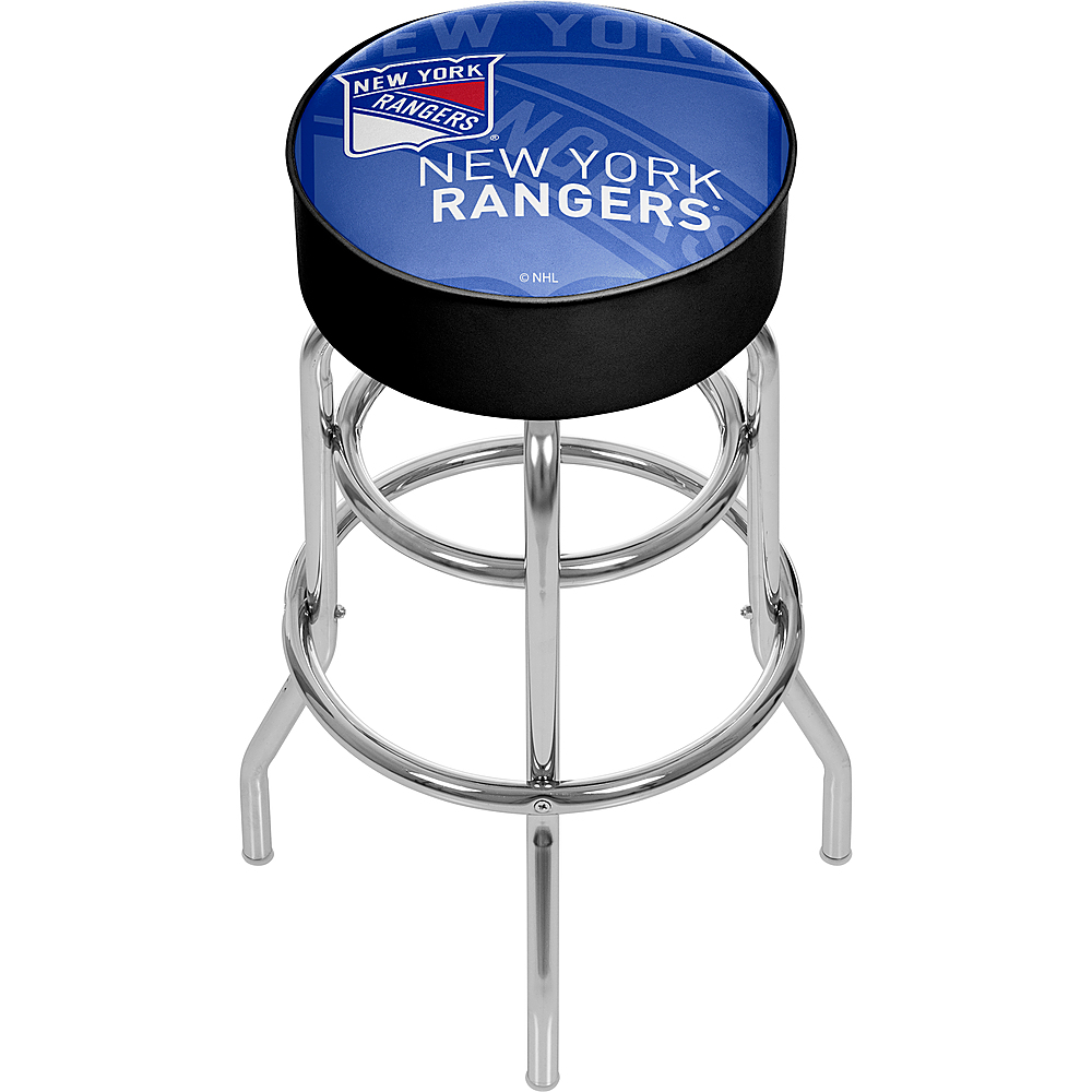 New York Rangers NHL Watermark Padded Swivel Bar Stool - Blue, Red, White