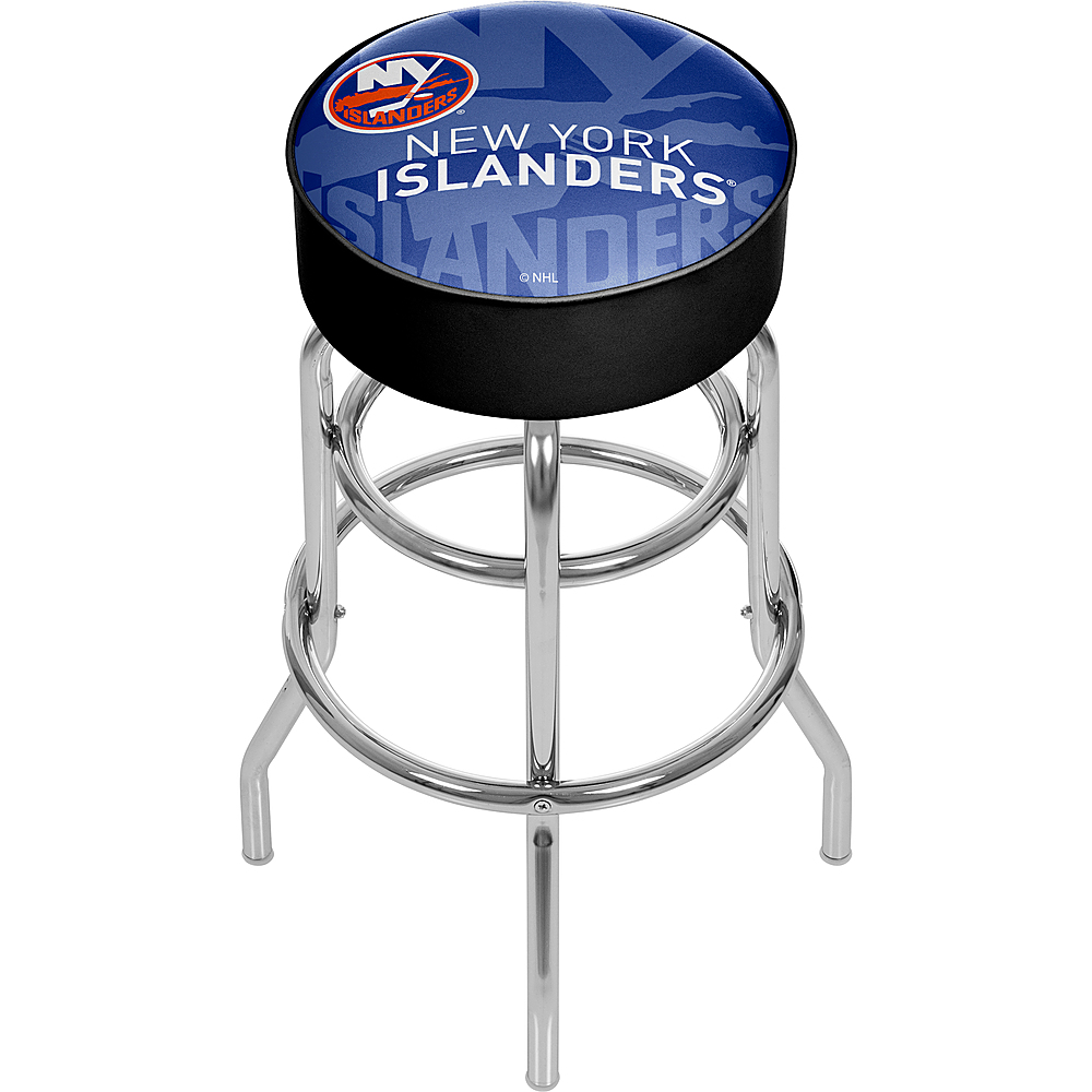 New York Islanders NHL Watermark Padded Swivel Bar Stool - Royal Blue, Orange, White