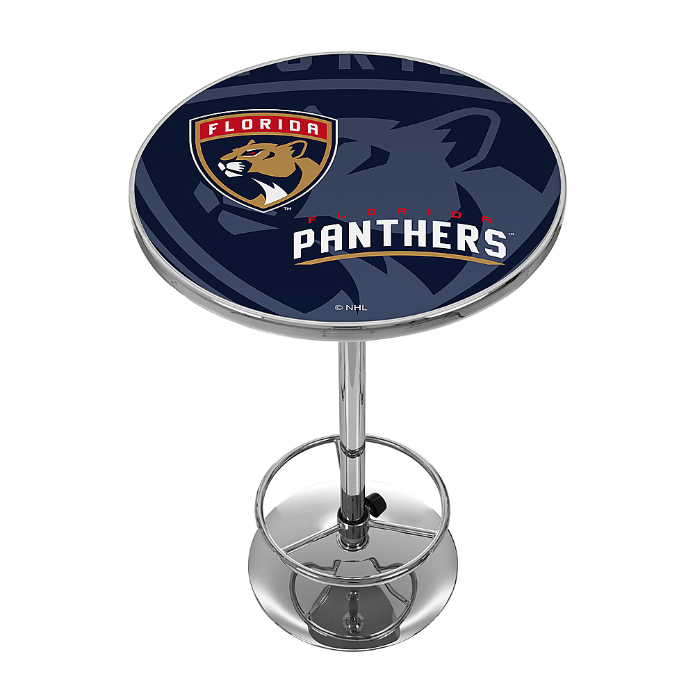 Florida Panthers NHL Watermark Chrome Pub Table - Red, Blue, Flat Gold, White