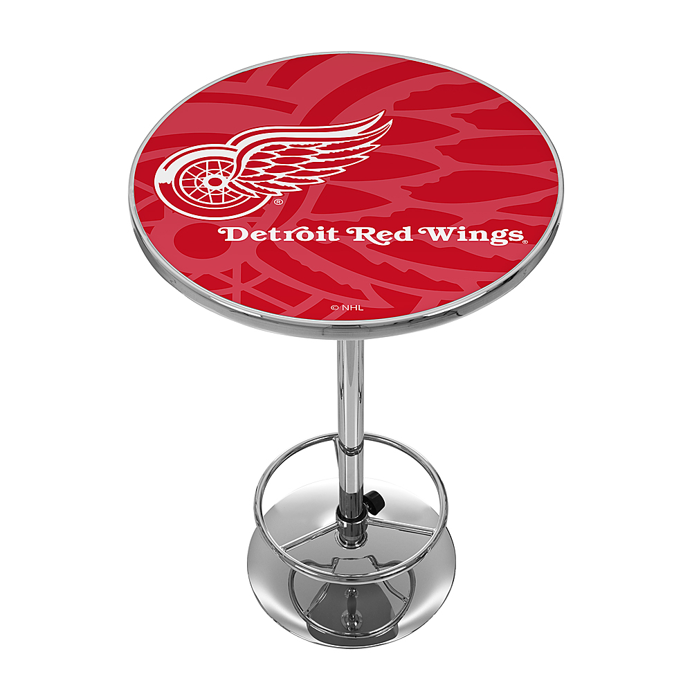 Detroit Red Wings NHL Watermark Chrome Pub Table - Red, White