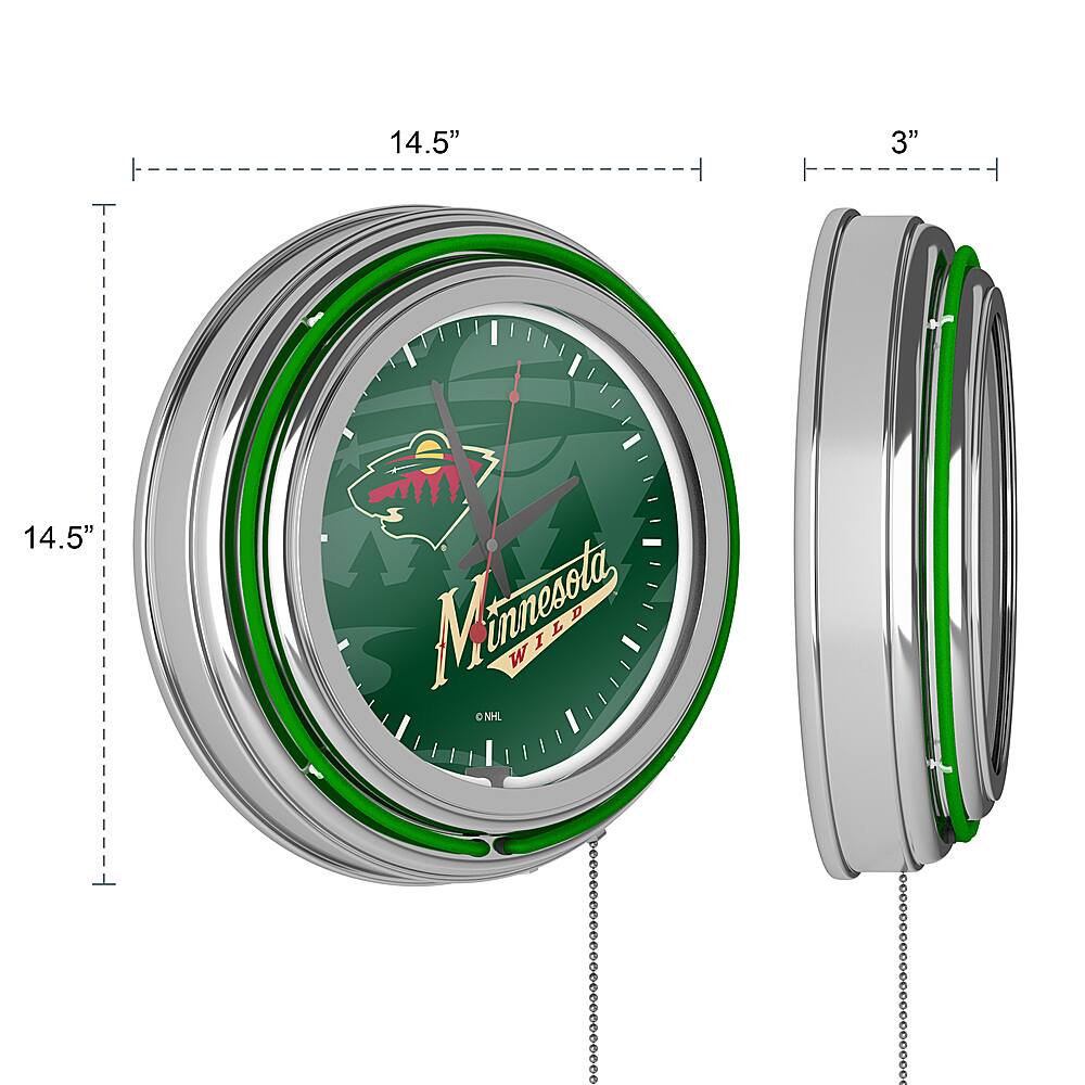 Minnesota Wild Nhl Watermark Chrome Double Ring Neon Clock Red Forest Green Wheat Nhl1400 Mw Wm Best Buy