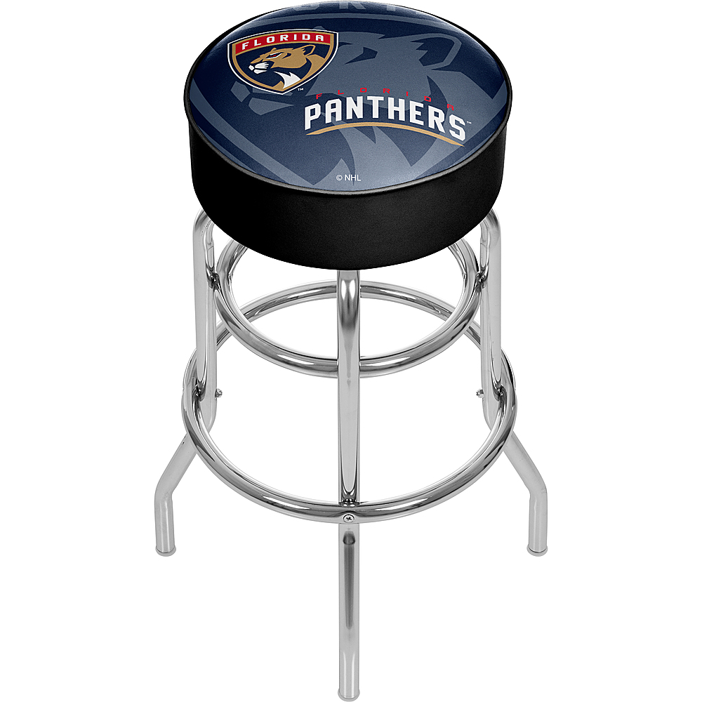 Florida Panthers NHL Watermark Padded Swivel Bar Stool - Red, Blue, Flat Gold, White