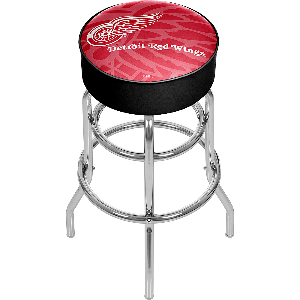 Detroit Redwings NHL Watermark Padded Swivel Bar Stool - Red, White