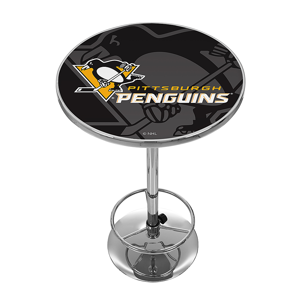 Pittsburgh Penguins NHL Watermark Chrome Pub Table - Black, Gold, White