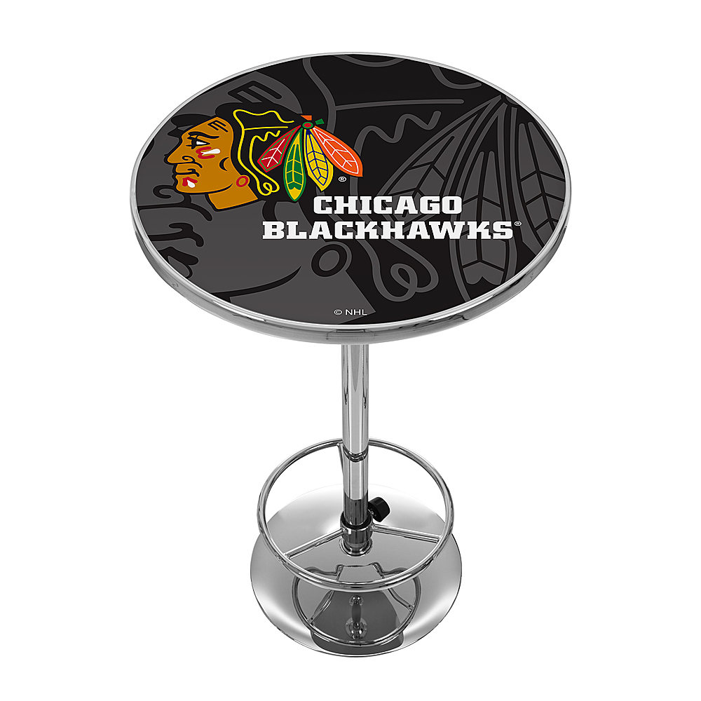 Chicago Blackhawks NHL Watermark Chrome Pub Table - Red, Black, White