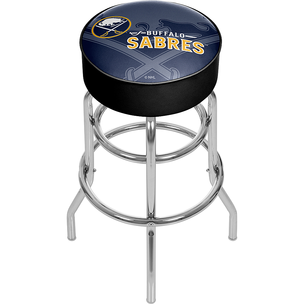 Buffalo Sabres NHL Watermark Padded Swivel Bar Stool - Blue, Gold, White