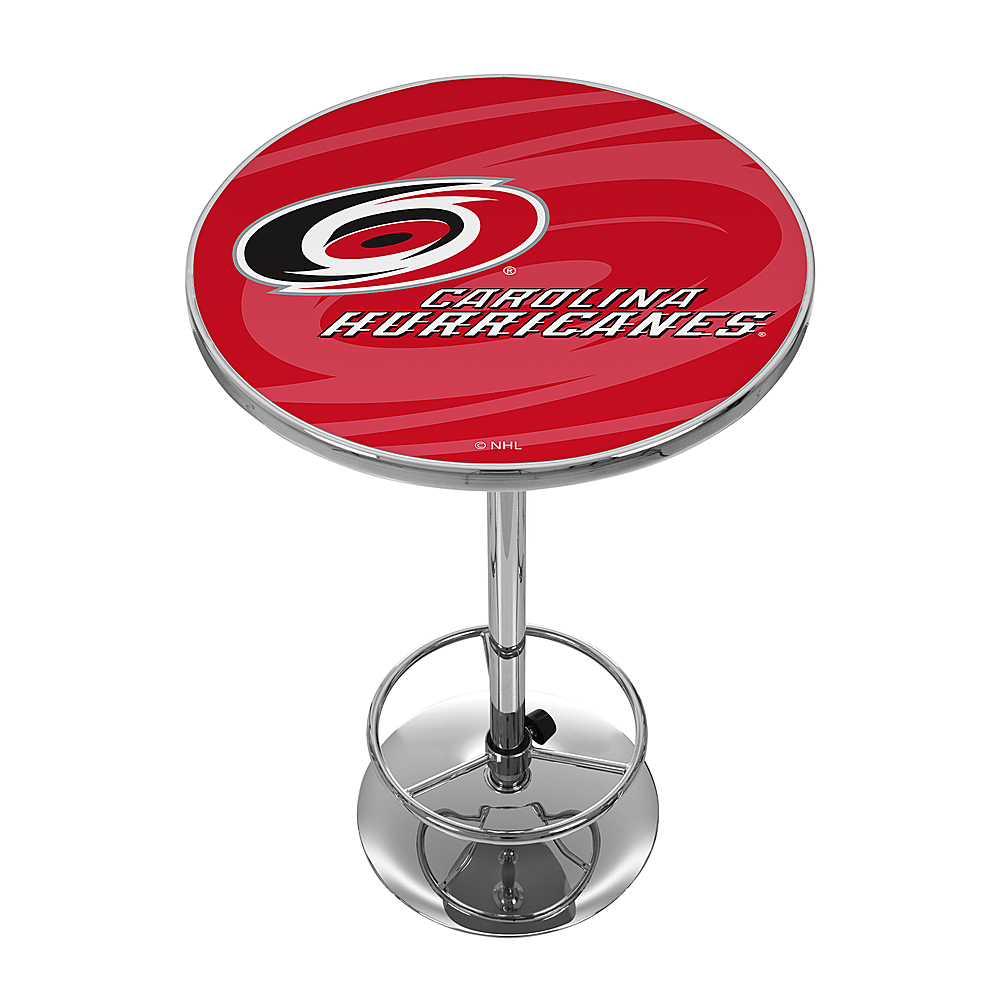 Carolina Hurricanes NHL Watermark Chrome Pub Table - Red, White, Silver, Black