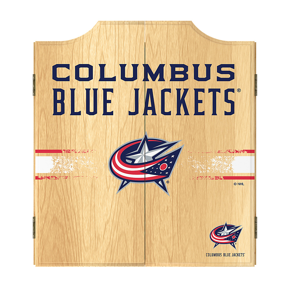 Columbus Blue Jackets NHL  Dart Cabinet Set with Darts and Board - Union Blue, Goal Red