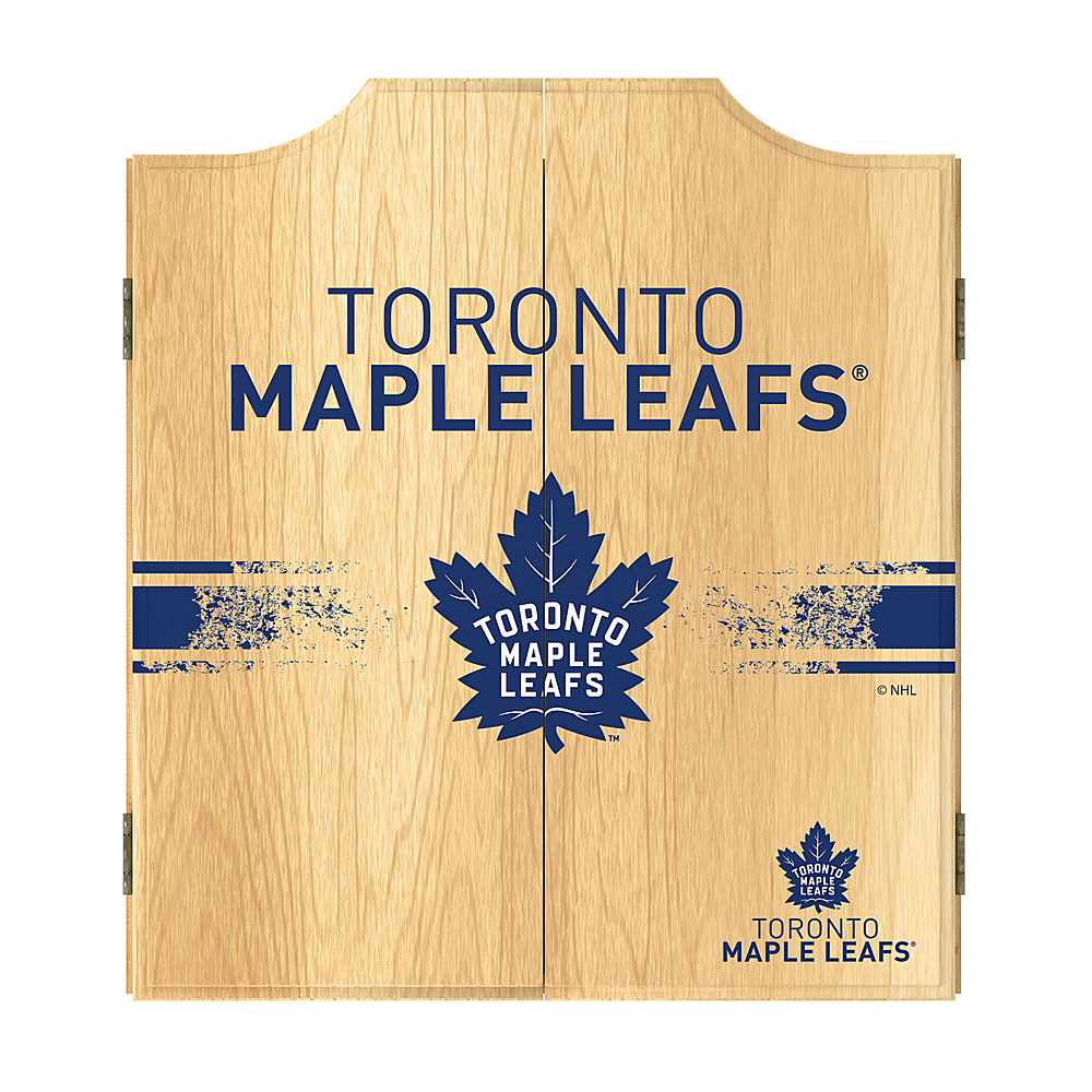 Toronto Maple Leafs NHL Dart Cabinet Set with Darts and Board - Blue, White