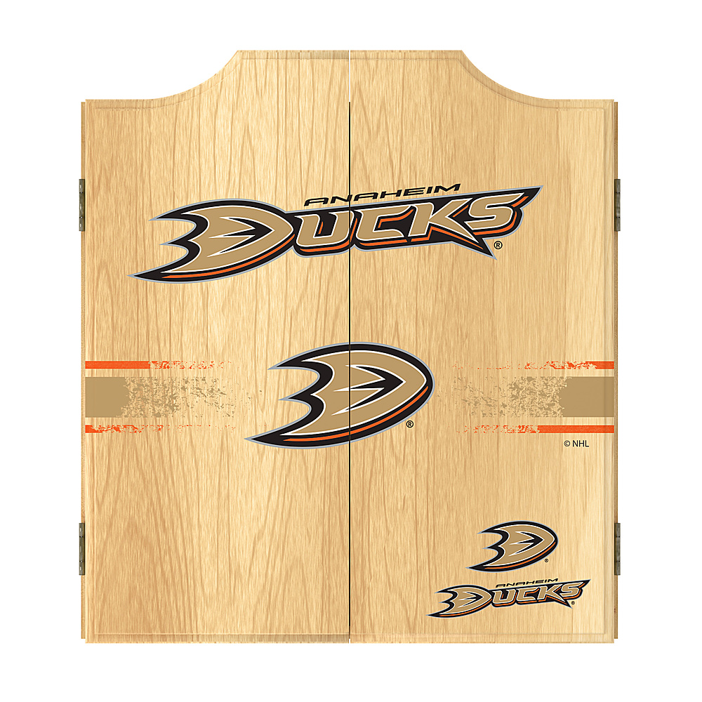Anaheim Ducks NHL  Dart Cabinet Set with Darts and Board - Black, Metallic Gold, Silver