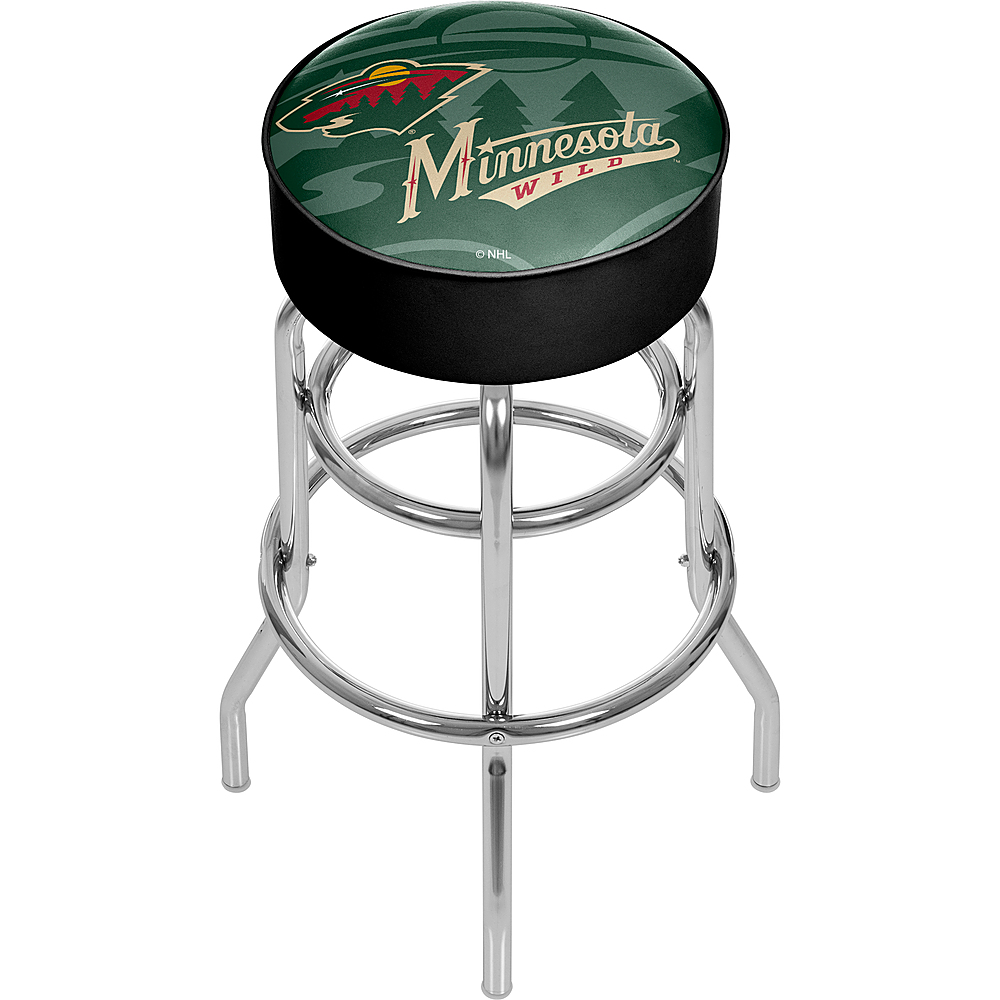 Minnesota Wild NHL Watermark Padded Swivel Bar Stool - Red, Forest Green, Wheat
