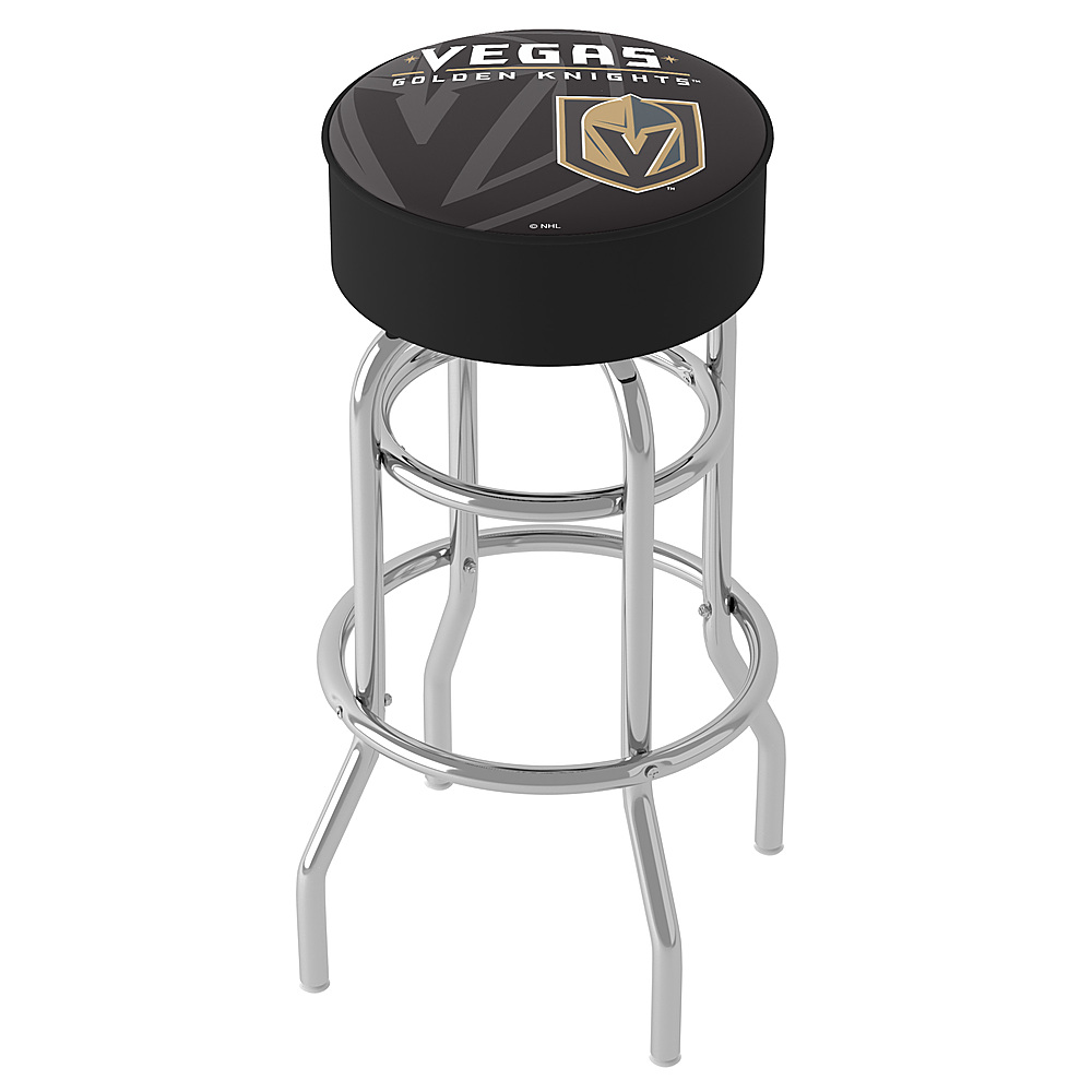 Vegas Golden Knights NHL Watermark Padded Swivel Bar Stool - Steel Grey, Gold, Black