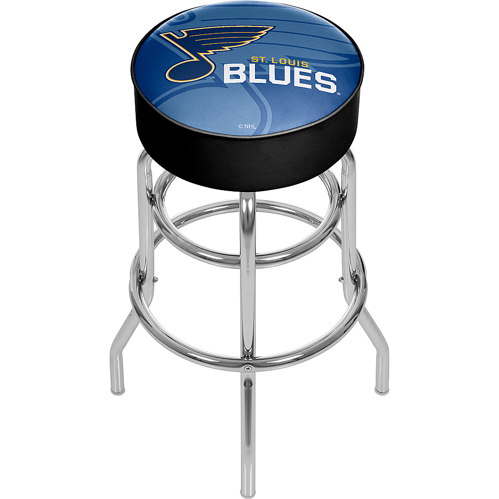 St. Louis Blues NHL Watermark Padded Swivel Bar Stool - Blue, Gold, White