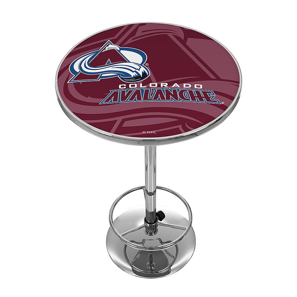 Colorado Avalanche NHL Watermark Chrome Pub Table - Burgundy, Blue