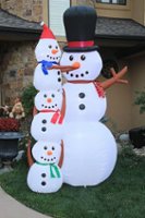 Novelty Lights - 10’ Inflatable Snowman Scene - White - Front_Zoom