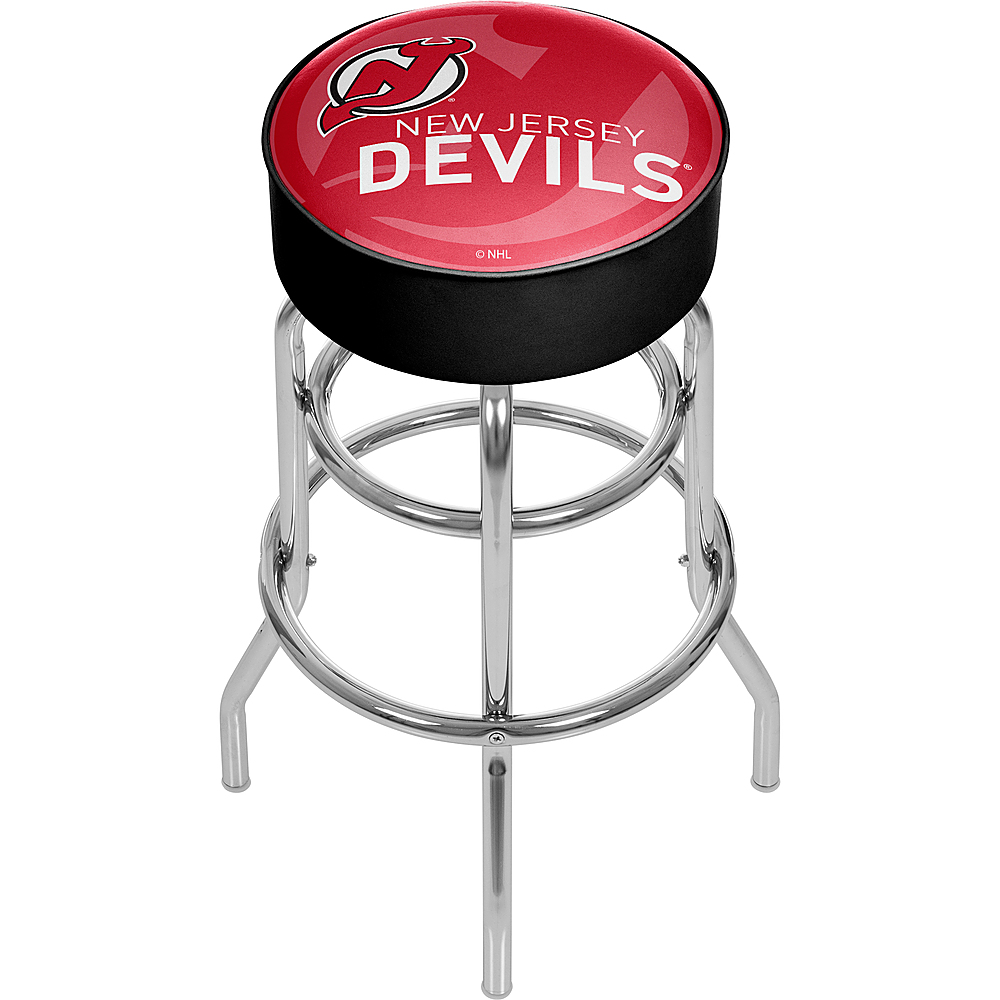 New Jersey Devils NHL Watermark Padded Swivel Bar Stool - Red, Black, White