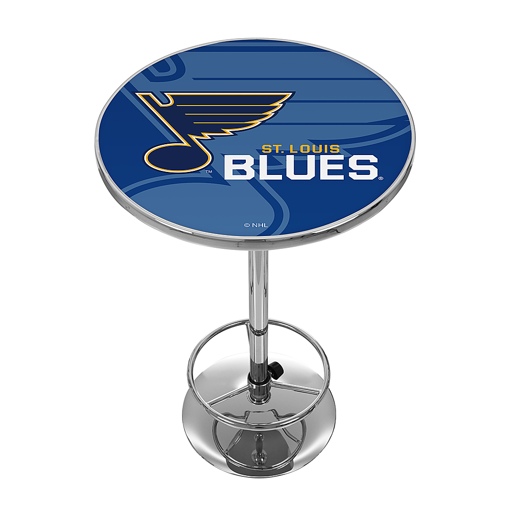 St. Louis Blues NHL Watermark Chrome Pub Table - Blue, Gold, White