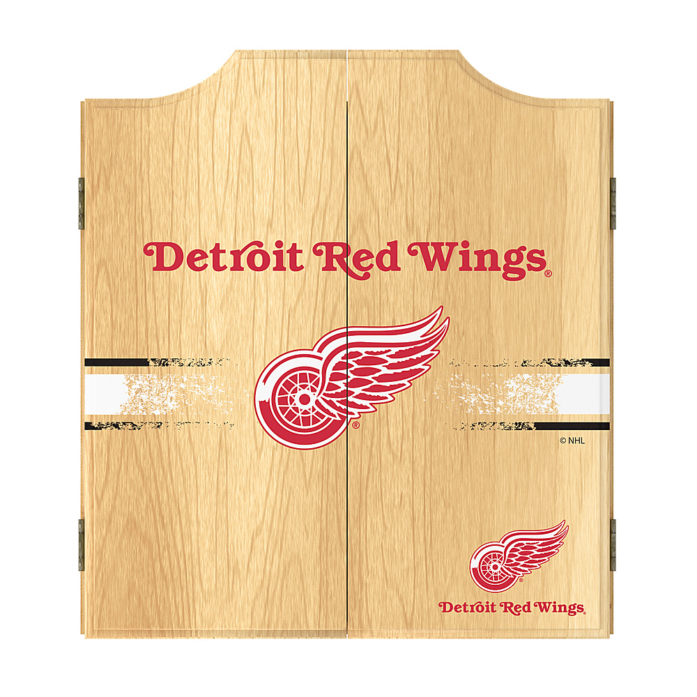 Detroit Red Wings NHL  Dart Cabinet Set with Darts and Board - Red, White