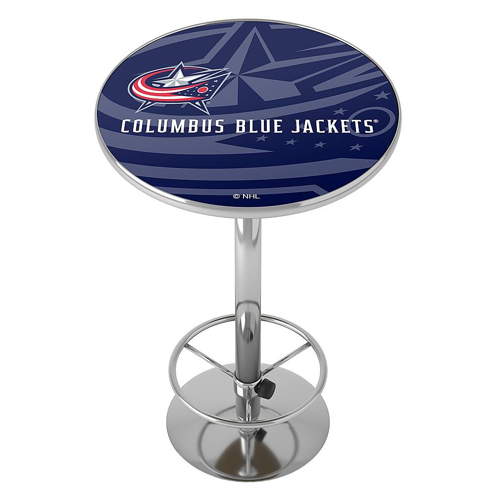 Columbus Blue Jackets NHL Watermark Chrome Pub Table - Blue, Red, Silver