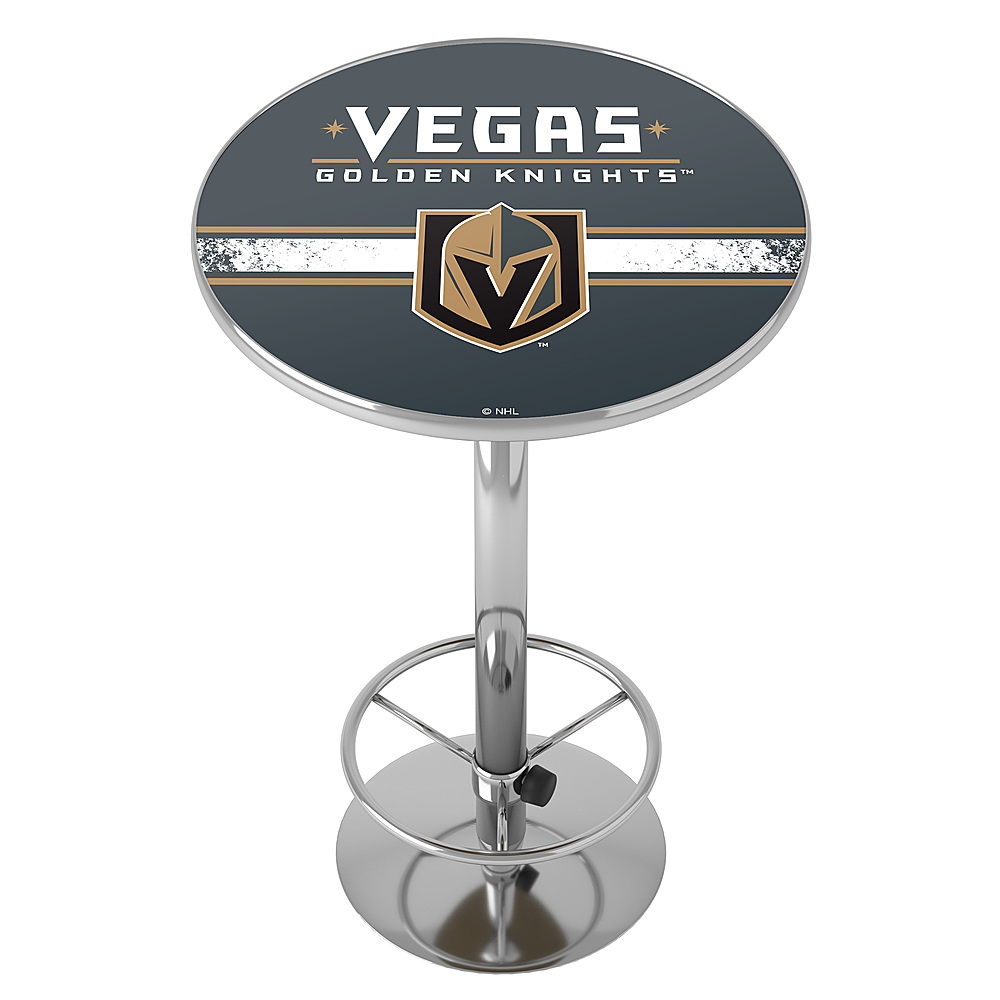 Vegas Golden Knights NHL Chrome Pub Table - Steel Grey, Gold, Black