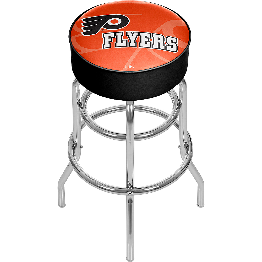 Philadelphia Flyers NHL Watermark Padded Swivel Bar Stool - Orange, Black, White