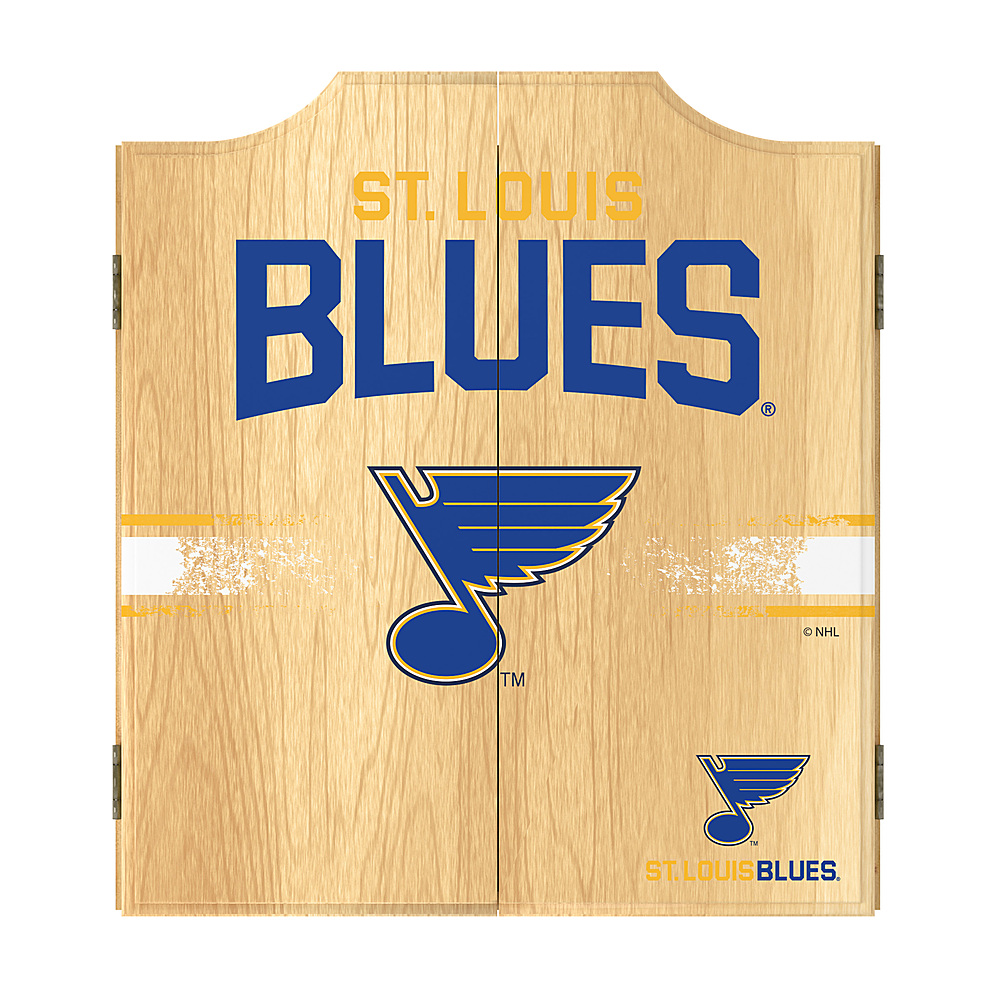 St. Louis Blues NHL  Dart Cabinet Set with Darts and Board - Blue, Gold, White